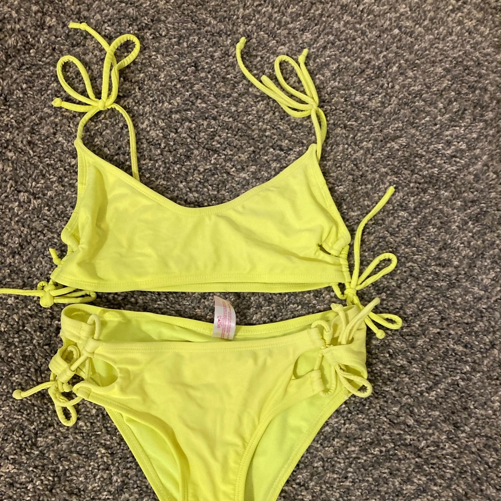 Neon yellow swimsuit set